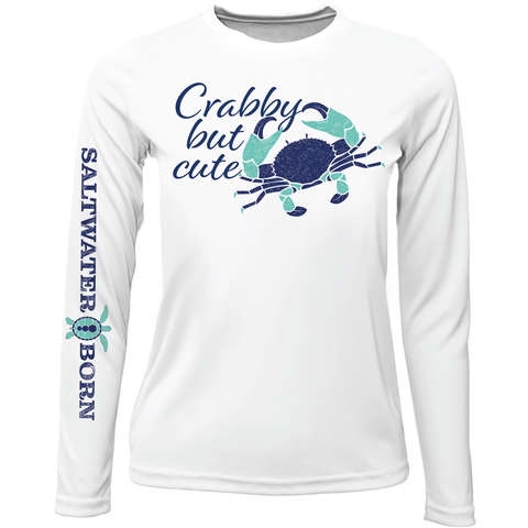 "Crabby But Cute" Camisa de manga larga para niñas UPF 50+ Dry-Fit