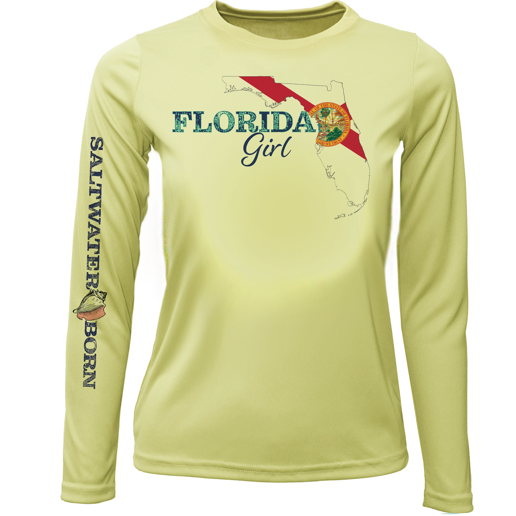 Florida Girl Camisa de manga larga UPF 50+ Dry-Fit para niñas