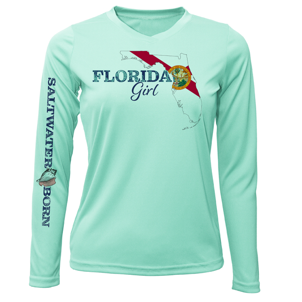 Key West Florida Girl Long Sleeve UPF 50+ Dry-Fit Shirt