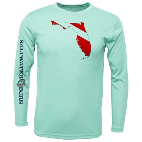Key West, FL Florida Diver Long Sleeve UPF 50+ Dry-Fit Shirt