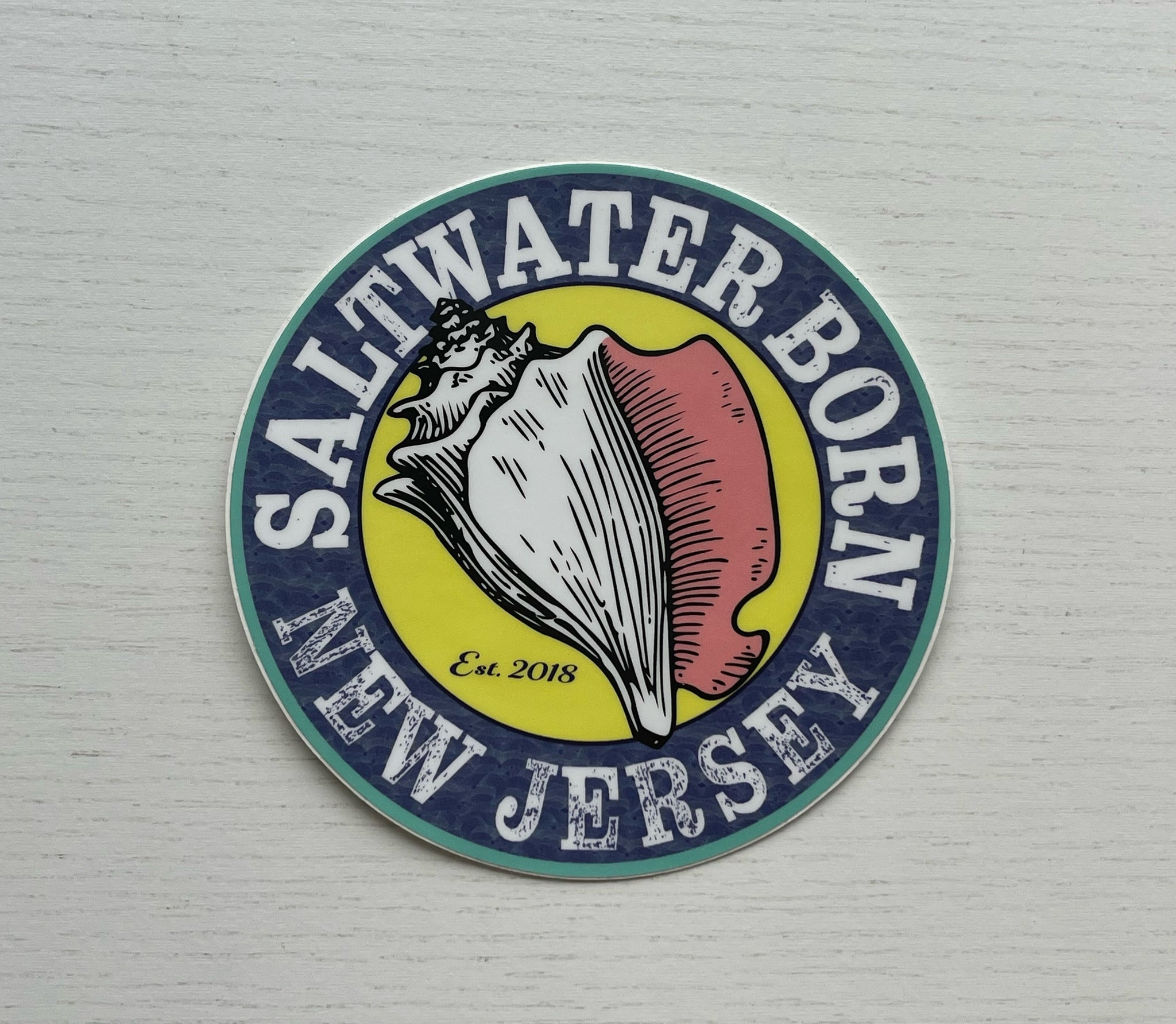 Saltwater Born New Jersey Sticker