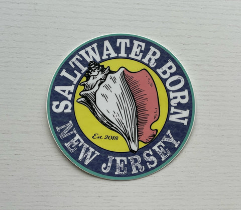 Saltwater Born New Jersey Sticker