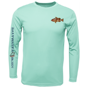 Grouper on Chest Long Sleeve UPF 50+ Dry-Fit Shirt