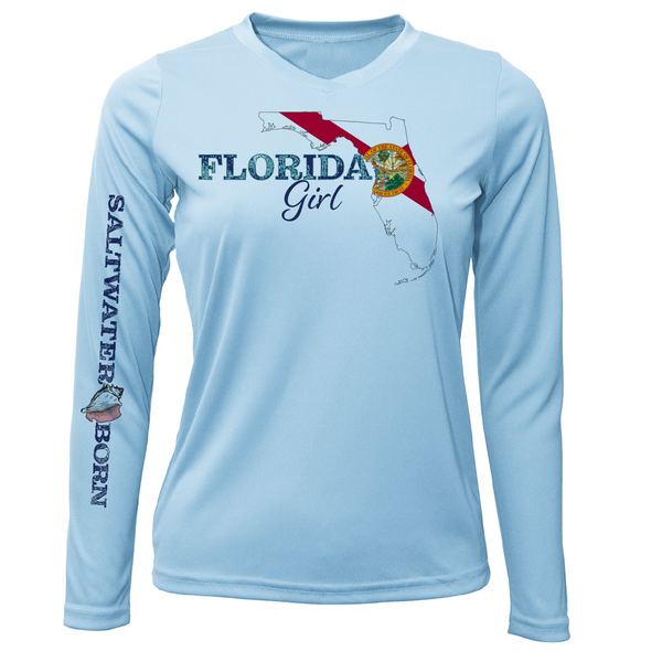 Linear Logo Stuart Florida Camisa de manga larga para niña UPF 50+ Dry-Fit