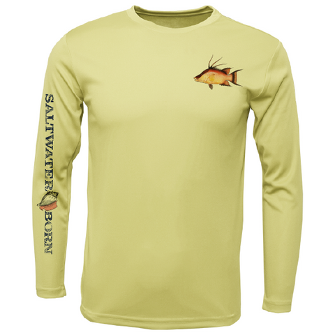 Hogfish en el pecho Camisa de manga larga UPF 50+ Dry-Fit
