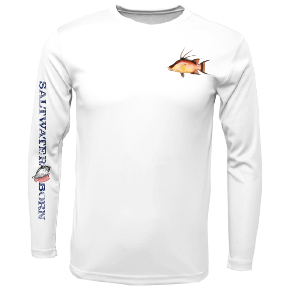 Hogfish en el pecho Camisa de manga larga UPF 50+ Dry-Fit