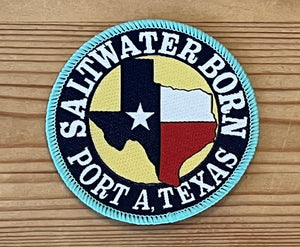 Saltwater Born Port A, Texas Embroidered Patch