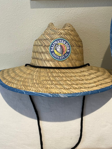 Sombrero de paja salvavidas con ala de tiburón de Siesta Key