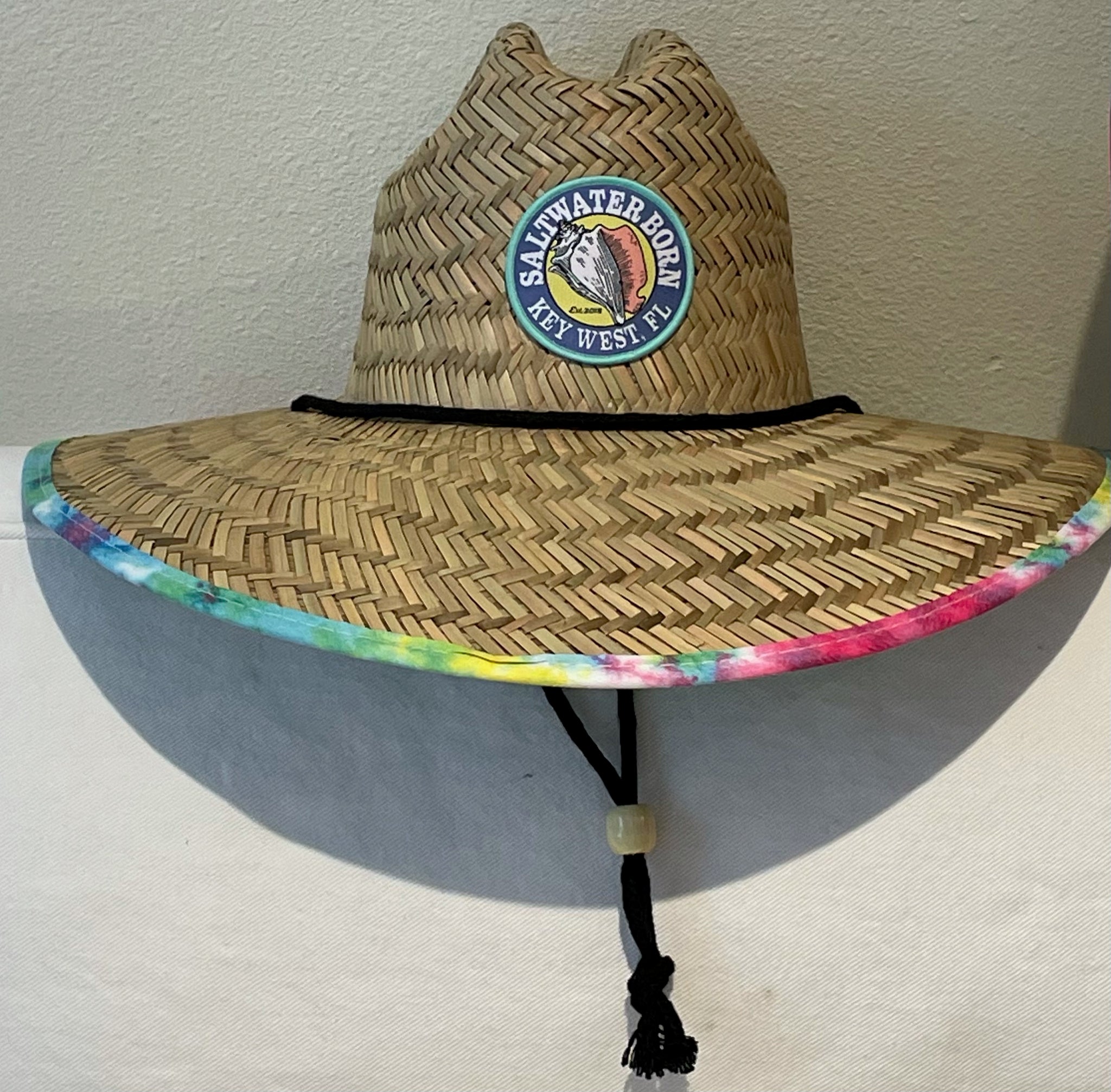 Sombrero de paja salvavidas teñido anudado de Key West