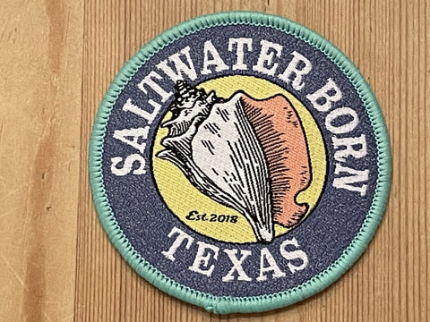Saltwater Born Texas Embroidered Patch