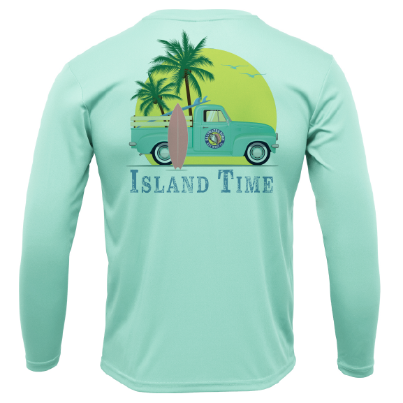 Key West, FL Island Time Camisa de manga larga con protección seca UPF 50+ para hombre