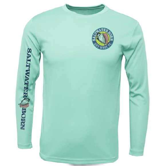 Key West, FL Island Time Men's Long Sleeve UPF 50+ Dry-Fit Shirt by