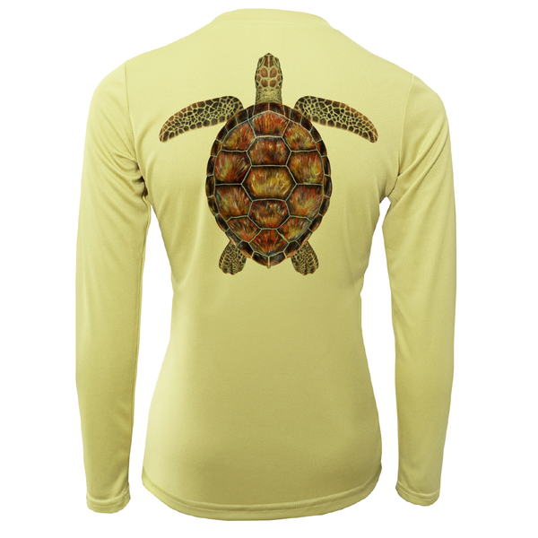 Key West Realistic Turtle Women's Long Sleeve UPF 50+ Dry-Fit Shirt
