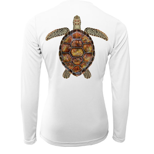 Key West Realistic Turtle Camisa de manga larga para mujer UPF 50+ Dry-Fit