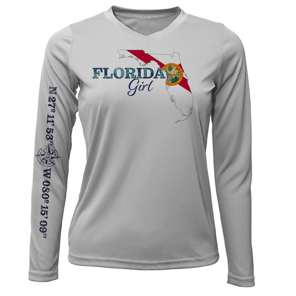Lat/Long Stuart Florida Girl Long Sleeve UPF 50+ Dry-Fit Shirt