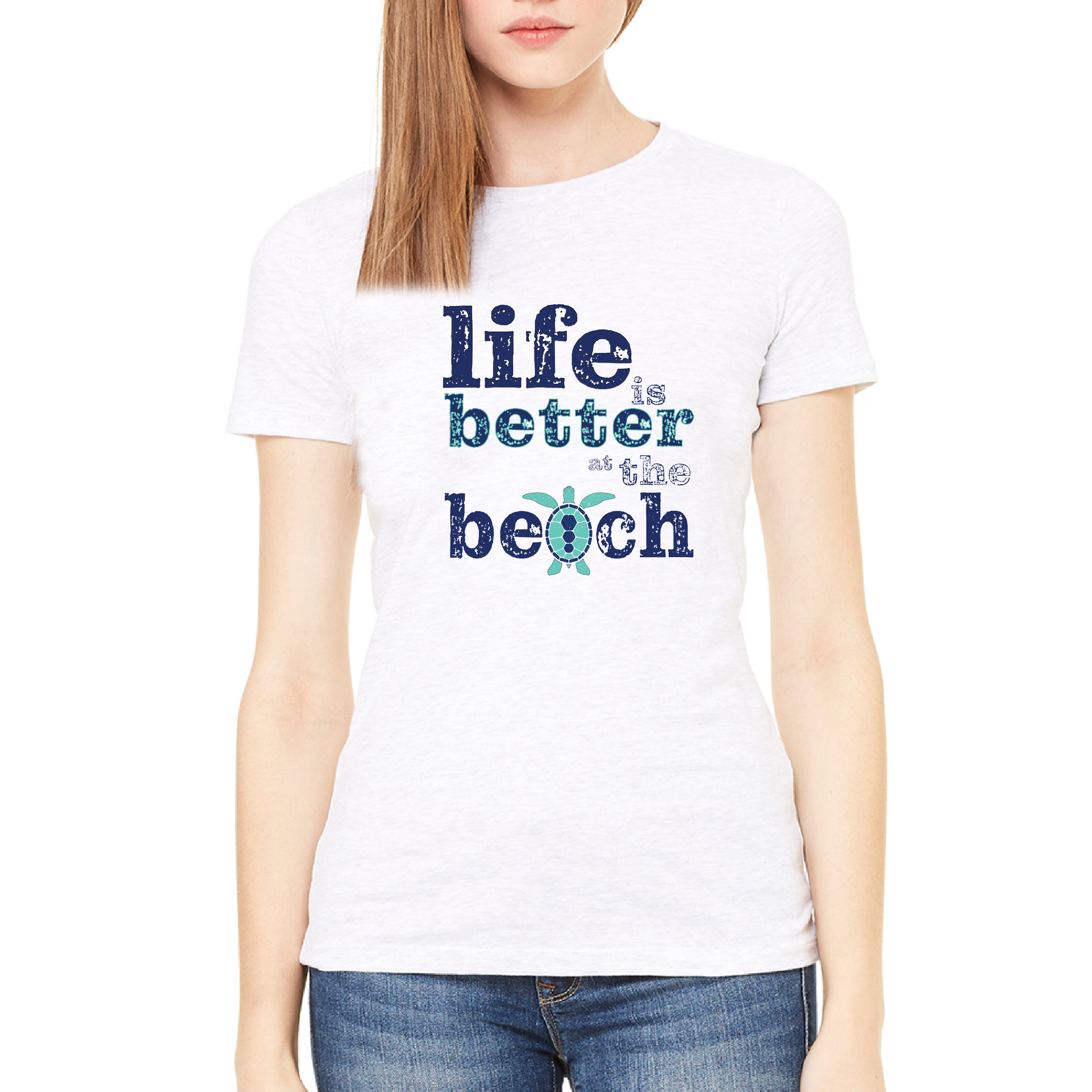 Camiseta de tortuga "La vida es mejor en la playa"