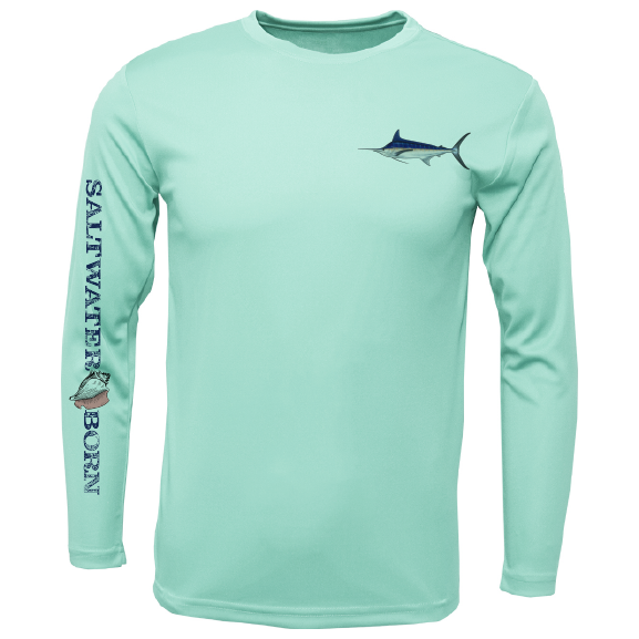 SK Marlin on Chest Long Sleeve UPF 50+ Dry-Fit Shirt – Saltwater Born