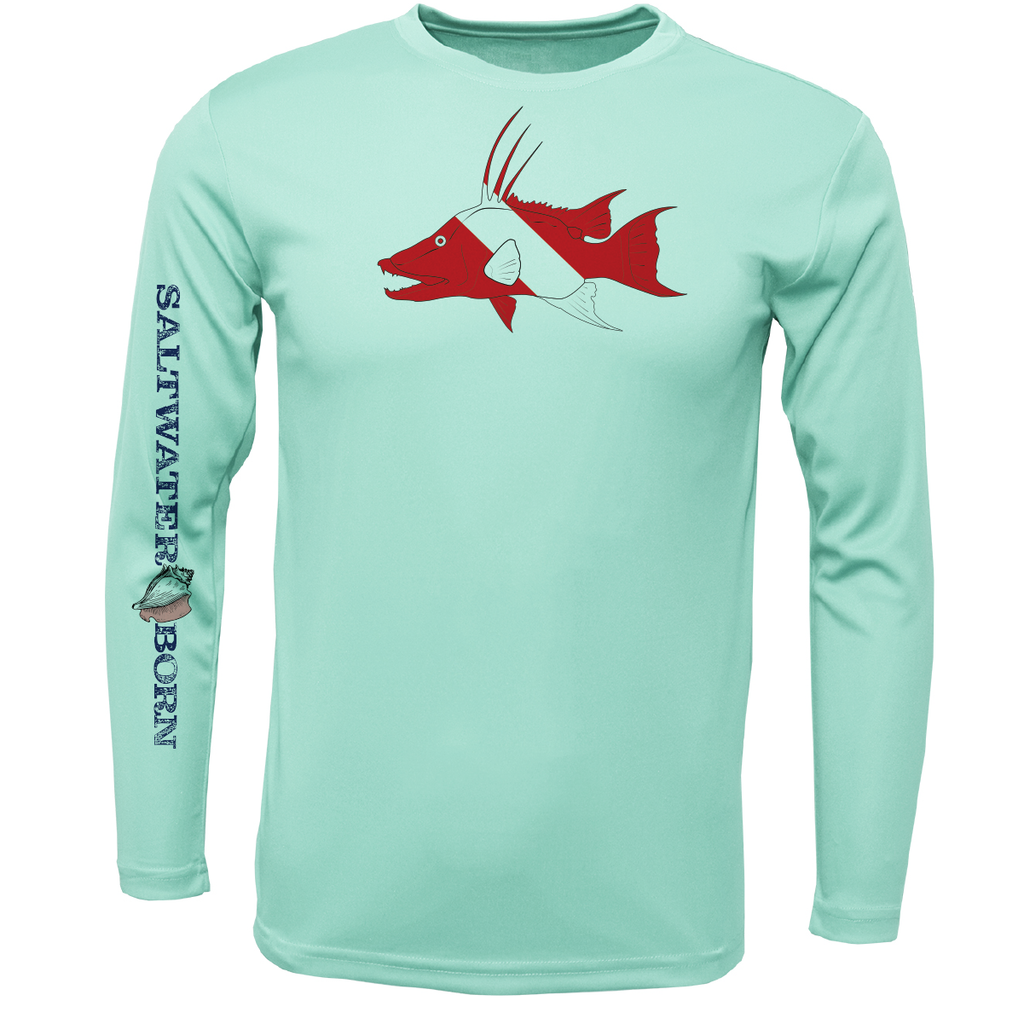 Key West, FL Hogfish Diver Long Sleeve UPF 50+ Dry-Fit Shirt – Saltwater  Born