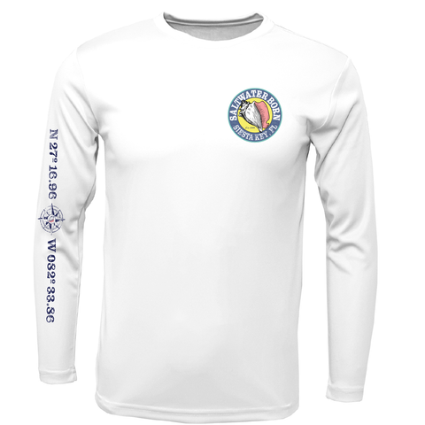 Siesta Key, FL Saltwater Born Circle Logo Long Sleeve UPF 50+ Dry-Fit Shirt