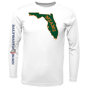 Miami Orange and Green Key West, FL Long Sleeve UPF 50+ Dry-Fit Shirt