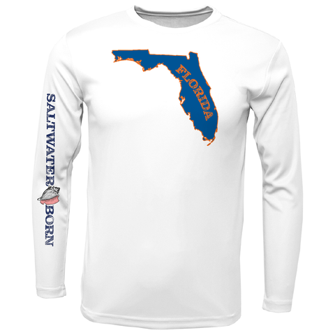 Orange and Blue Key West, FL Long Sleeve UPF 50+ Dry-Fit Shirt