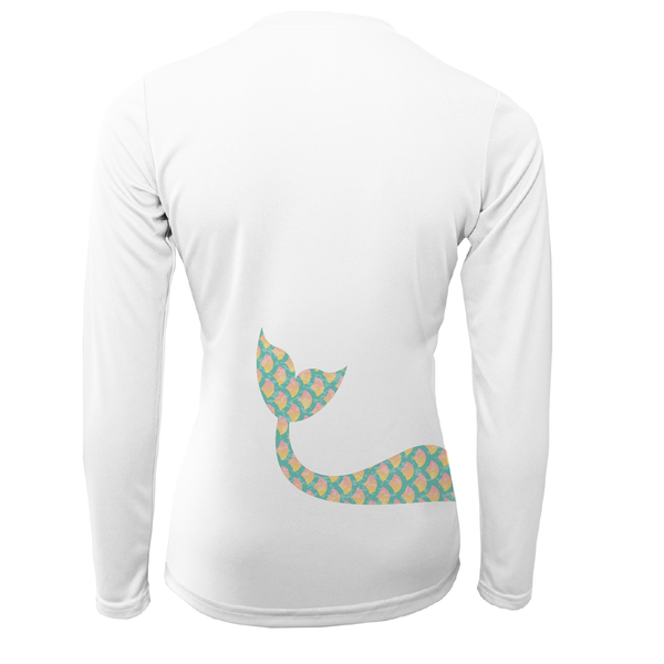 Camisa de ajuste seco de manga larga UPF 50+ para niñas Mermaid