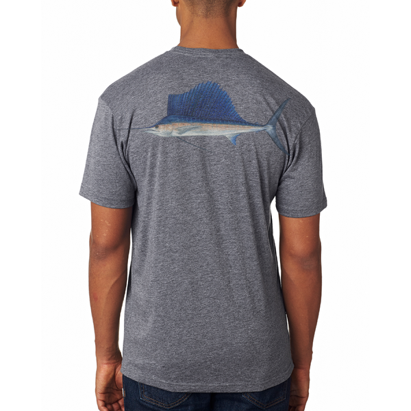 Camiseta suave vintage de pez vela