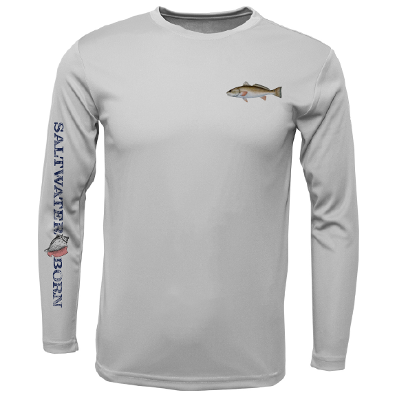 SK Redfish on Chest Long Sleeve UPF 50+ Dry-Fit Shirt