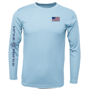 Siesta Key American Flag On Chest Long Sleeve UPF 50+ Dry-Fit Shirt