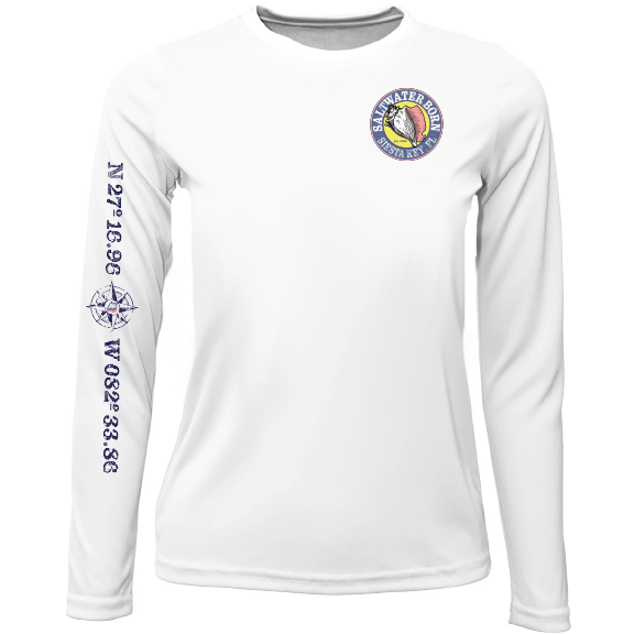 Siesta Key, FL Circle Logo Girl's Long Sleeve UPF 50+ Dry-Fit Shirt