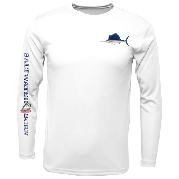 Sailfish on Chest Long Sleeve UPF 50+ Dry-Fit Shirt – Saltwater Born