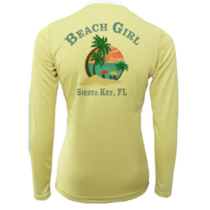 Siesta Key Beach Girl Camisa de manga larga para mujer UPF 50+ Dry-Fit