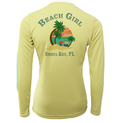 Siesta Key Beach Girl Camisa de manga larga para mujer UPF 50+ Dry-Fit