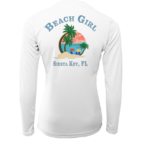 Siesta Key Beach Girl Women's Long Sleeve UPF 50+ Dry-Fit Shirt