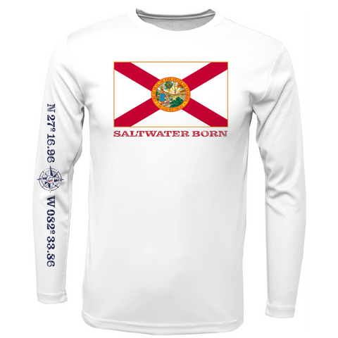 Siesta Key Florida Flag Long Sleeve UPF 50+ Dry-Fit Shirt