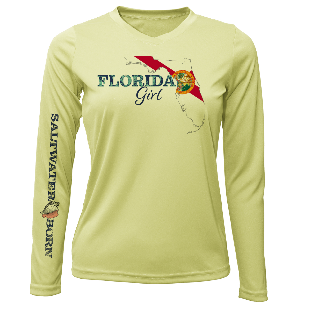 Siesta Key Florida Camisa de manga larga para niña UPF 50+ Dry-Fit