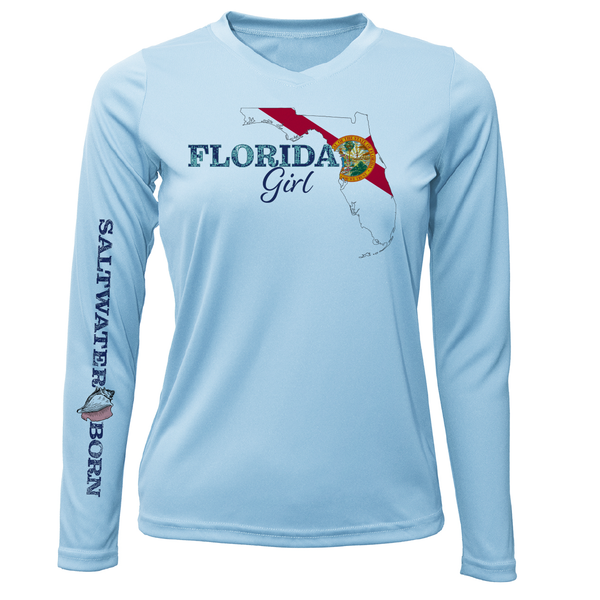 Siesta Key Florida Girl Long Sleeve UPF 50+ Dry-Fit Shirt