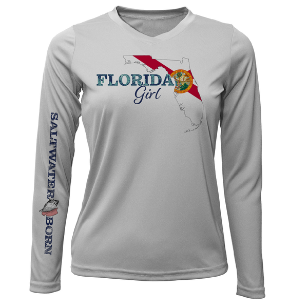 Siesta Key Florida Camisa de manga larga para niña UPF 50+ Dry-Fit