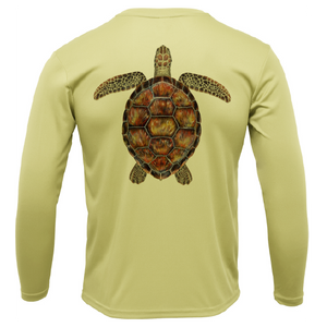 Siesta Key, FL Realistic Turtle Long Sleeve UPF 50+ Dry-Fit Shirt