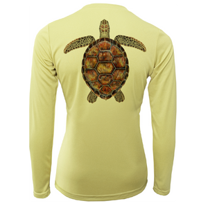 Siesta Key Realistic Turtle Women's Long Sleeve UPF 50+ Dry-Fit Shirt