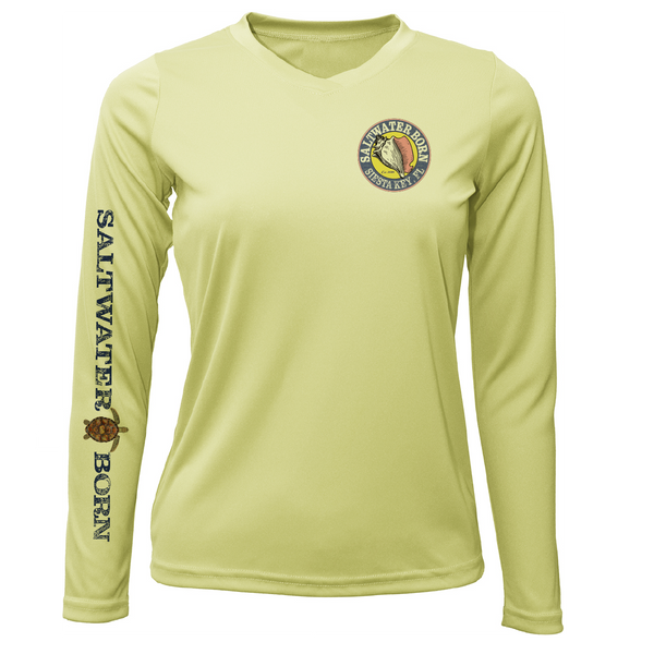 Siesta Key Realistic Turtle Women's Long Sleeve UPF 50+ Dry-Fit Shirt