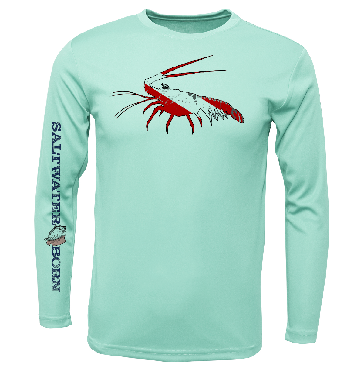Key West, FL Spiny Lobster Diver Men's Long Sleeve UPF 50+ Dry-Fit Shirt