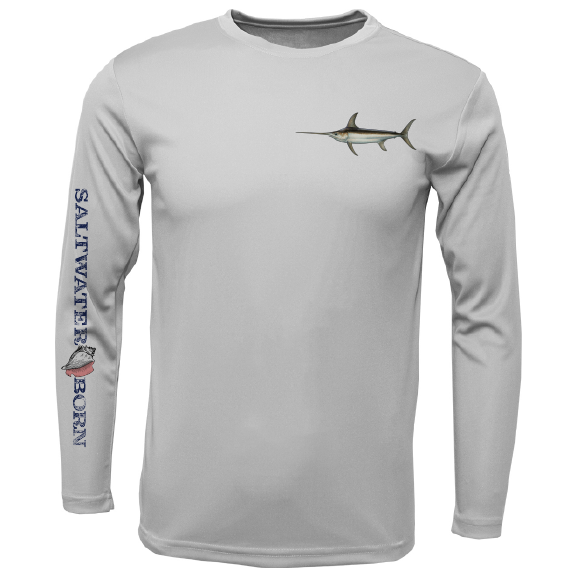 SK Swordfish on Chest Long Sleeve UPF 50+ Dry-Fit Shirt – Saltwater Born
