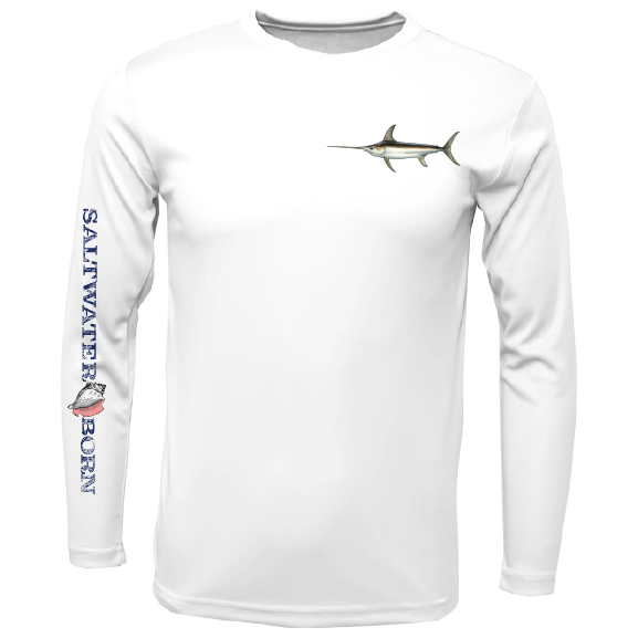 Swordfish on Chest Long Sleeve UPF 50+ Dry-Fit Shirt – Saltwater Born