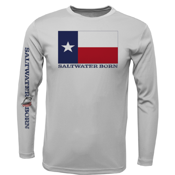 Texas Flag Boys Long Sleeve UPF 50+ Dry-Fit Shirt