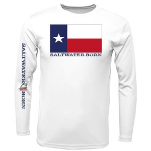 Camisa de manga larga con protección seca UPF 50+ para niños con bandera de Texas