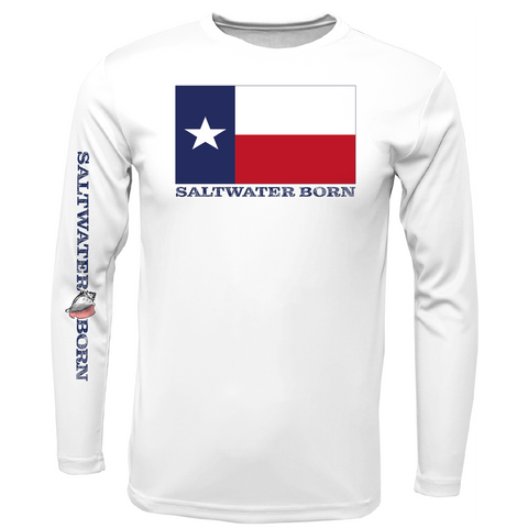 Bandera de Texas con logotipo de Corpus Christi Camisa de manga larga UPF 50+ Dry-Fit