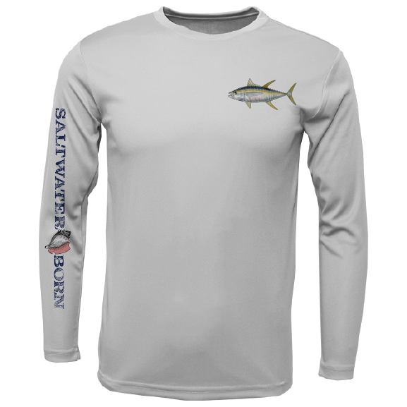 Yellowfin Tuna on Chest Long Sleeve UPF 50+ Dry-Fit Shirt