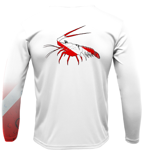 Siesta Key, FL Lobster with Scuba Sleeve LS UPF 50+ Dry-Fit Shirt