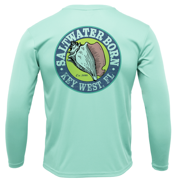 Orange and Green Long Sleeve UPF 50+ Dry-Fit Shirt